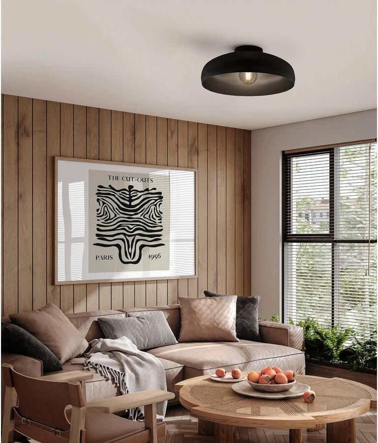 EGLO Plafondlamp MOGANO Plafondlamp Industrial vintage Vloerlamp plafond met E27 fitting (1 stuk)