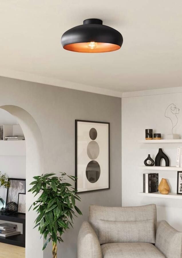 EGLO Plafondlamp MOGANO Plafondlamp Industrial vintage Vloerlamp plafond met E27 fitting (1 stuk) - Foto 3