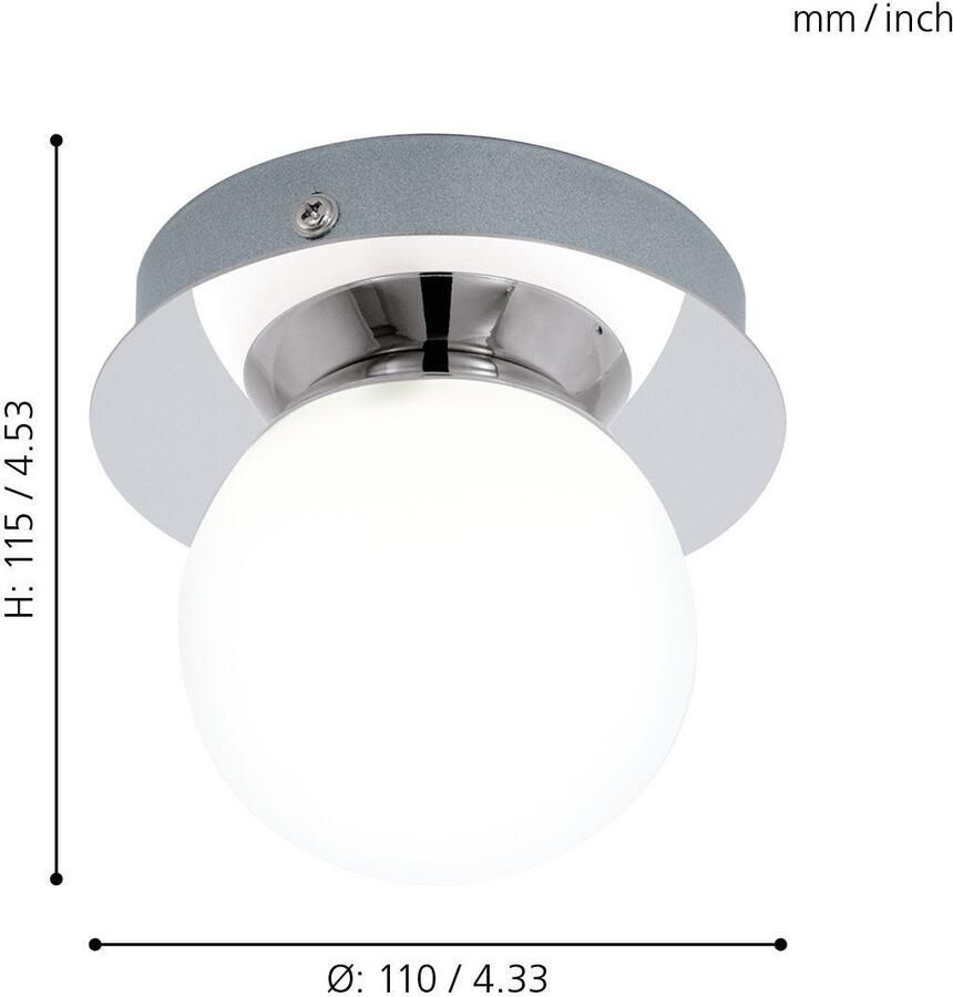 Eglo Mosiano Plafonnière 1 Lichts LED Ø110mm. Chroom Wit