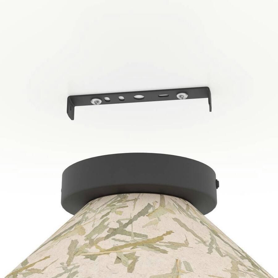 EGLO Plafondlamp OXPARK Plafondlamp Japandi ontwerp woonkamerlamp textiel bamboe bladeren (1 stuk)