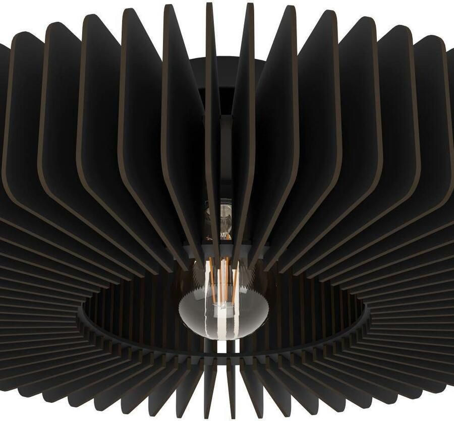 EGLO Plafondlamp PALOMBAIA Plafondlamp Woonkamerlamp van hout E27 fitting Ø 50 cm (1 stuk) - Foto 3