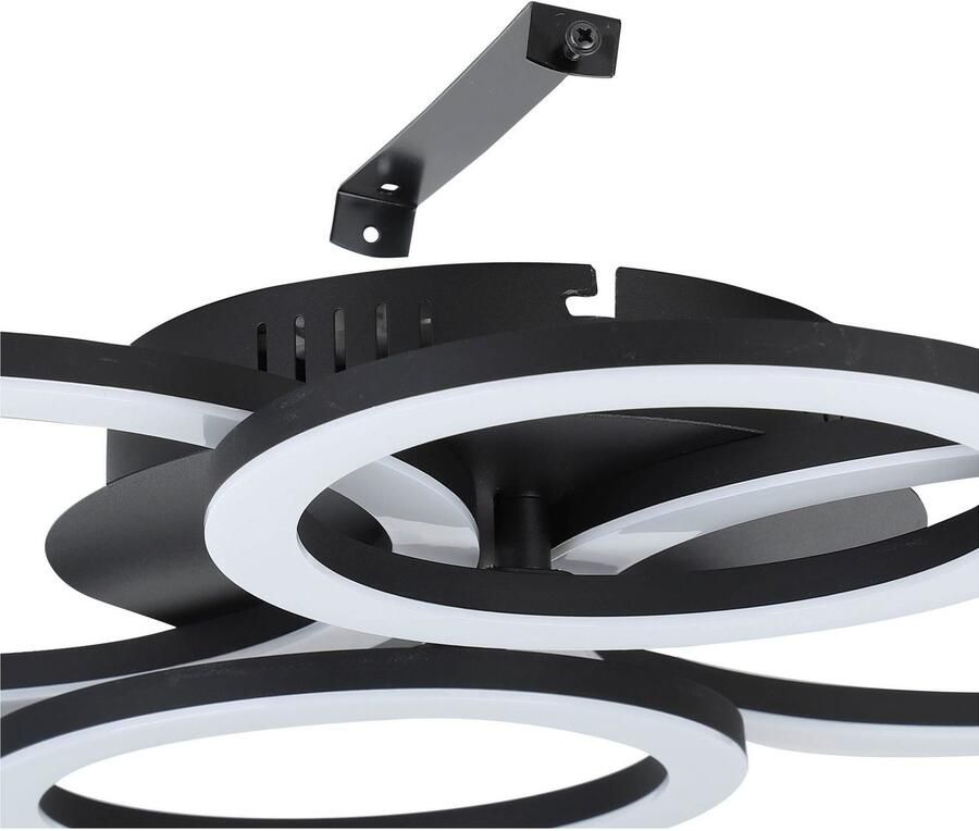 EGLO Plafondlamp PARRAPOS-Z plafondlamp zwart instelbaar wit ZigBee 3.0 disco-modus App spraakbesturing Alexa ‎‎‎‎‎‎‎‎‎45x61 5x8cm excl. afstandsbediening (1 stuk) - Foto 7