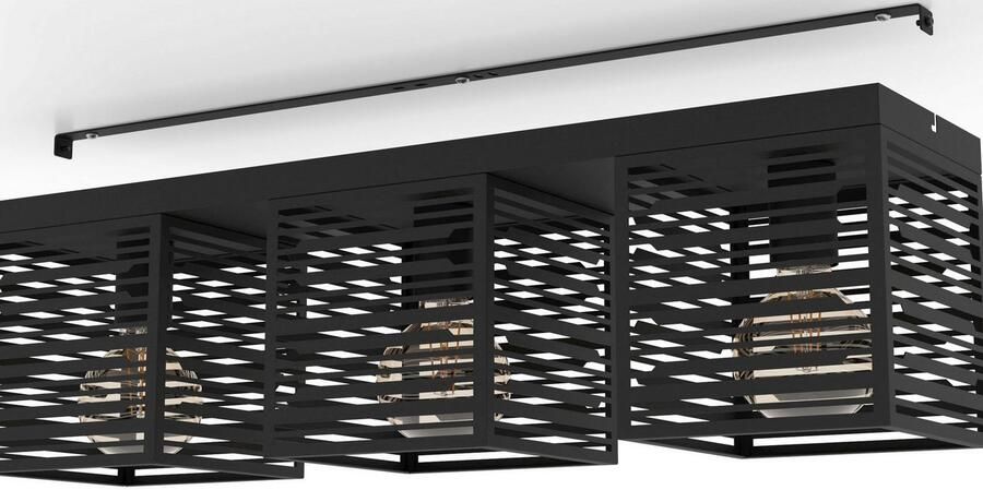 EGLO Plafondlamp PIEDRITAS Plafondlamp in zwart van staal excl. E27 1X40W (1 stuk)