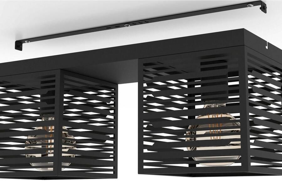 EGLO Plafondlamp PIEDRITAS Plafondlamp in zwart van staal excl. E27 1X40W (1 stuk)