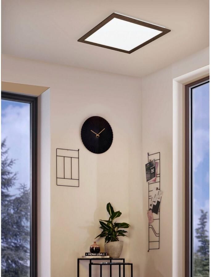 EGLO Plafondlamp PIGLIONASSO Plafondlamp hout kunststof 32W neutraal wit (1 stuk)
