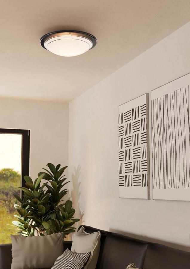 EGLO Plafondlamp Planeet 1 Woonkamerlamp hallamp eetkamer kantoor tijdloos 29x29x8 5cm (1 stuk) - Foto 6