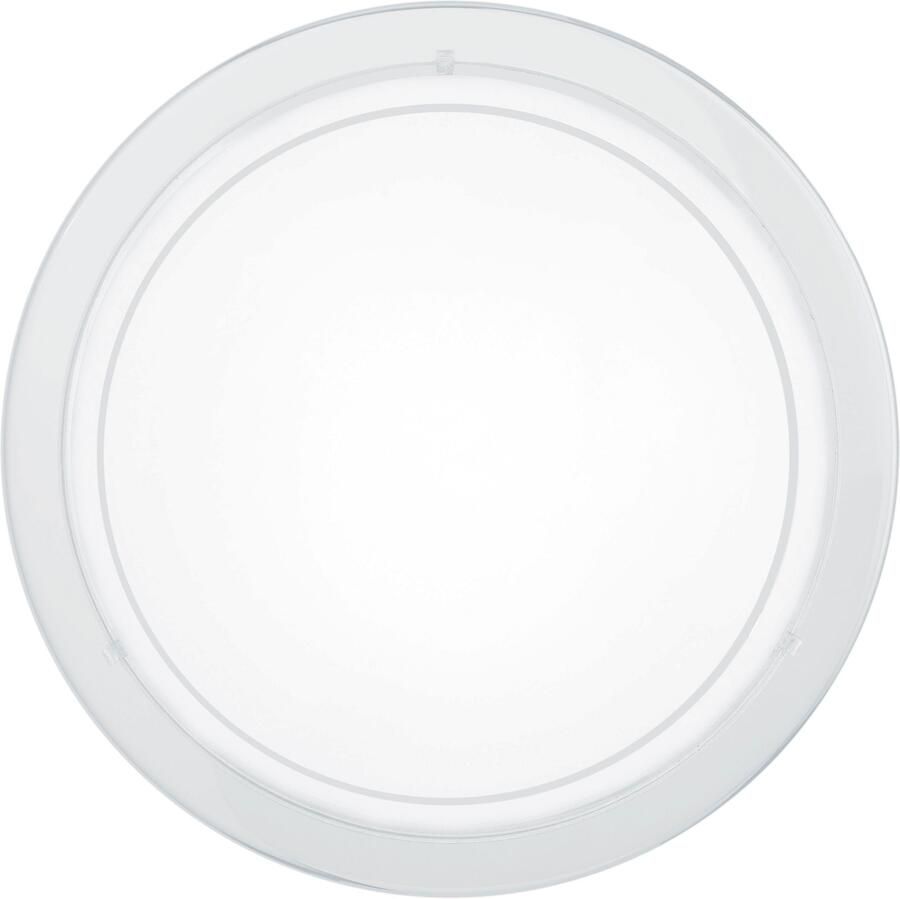 EGLO Plafondlamp PLANET 1 plafondlamp wit staal glas keukenlamp E27 Woonkamerlamp hallamp eetkamer kantoor tijdloos 29x29x8 5cm (1 stuk)