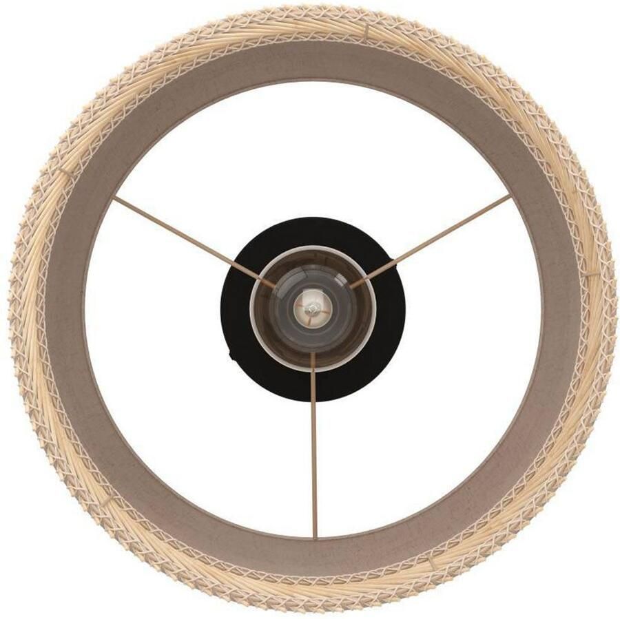 EGLO Plafondlamp TABLEY plafondlamp woonkamerlamp linnen bamboe natuur E27 Woonkamer slaapkamer hal keuken modern gezellig 38x23 5cm (1 stuk)