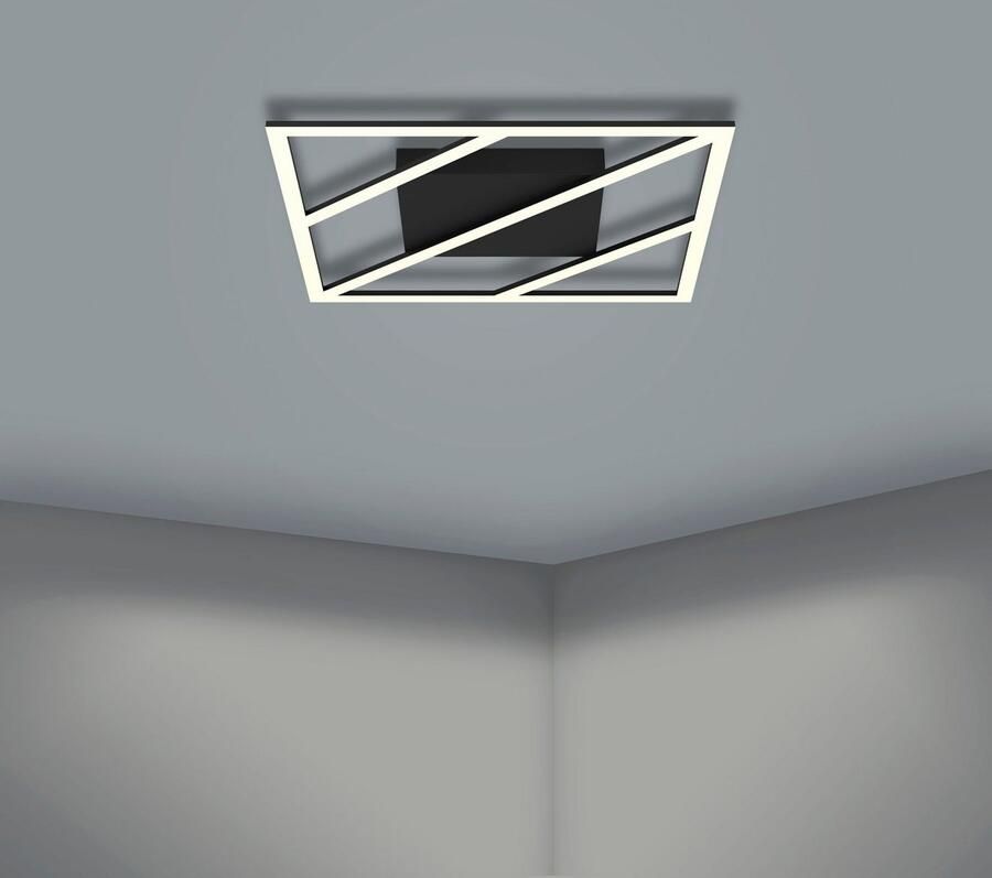 EGLO Plafondlamp ULISANO Plafondlamp in zwart van alu staal 21W warmwit koudwit (1 stuk)