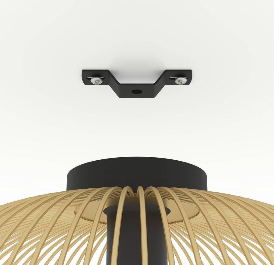 EGLO Plafondlamp VENEZUELA plafondlamp eettafellamp metaal zwart goud E27 Woonkamerlamp keuken hal draadscherm 1lamps 110x93 5x23 5xcm (1 stuk)