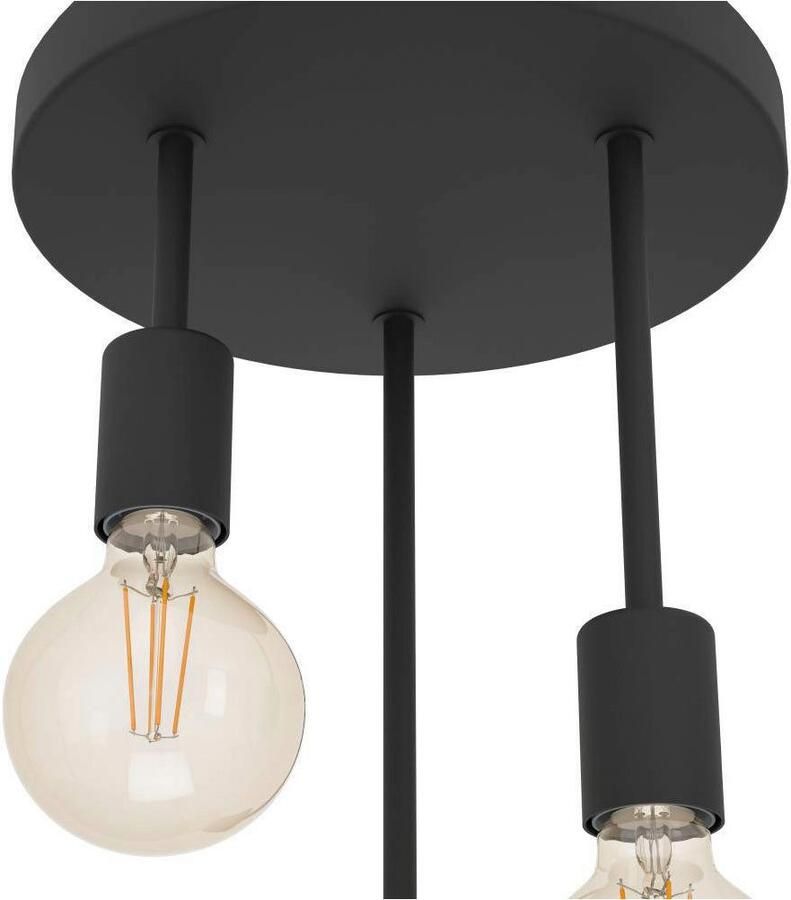 EGLO Plafondlamp WILMCOTE Plafondlamp E27 staal woonkamerlamp industrieel lamp (1 stuk)