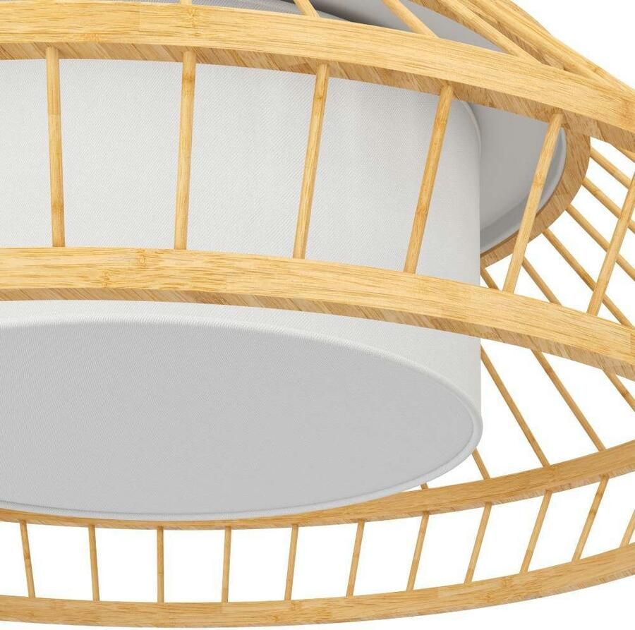 EGLO Connect.z Yuku-Z Hanglamp Ø 46 cm Wit Bruin Instelbaar RGB & wit licht Dimbaar Zigbee