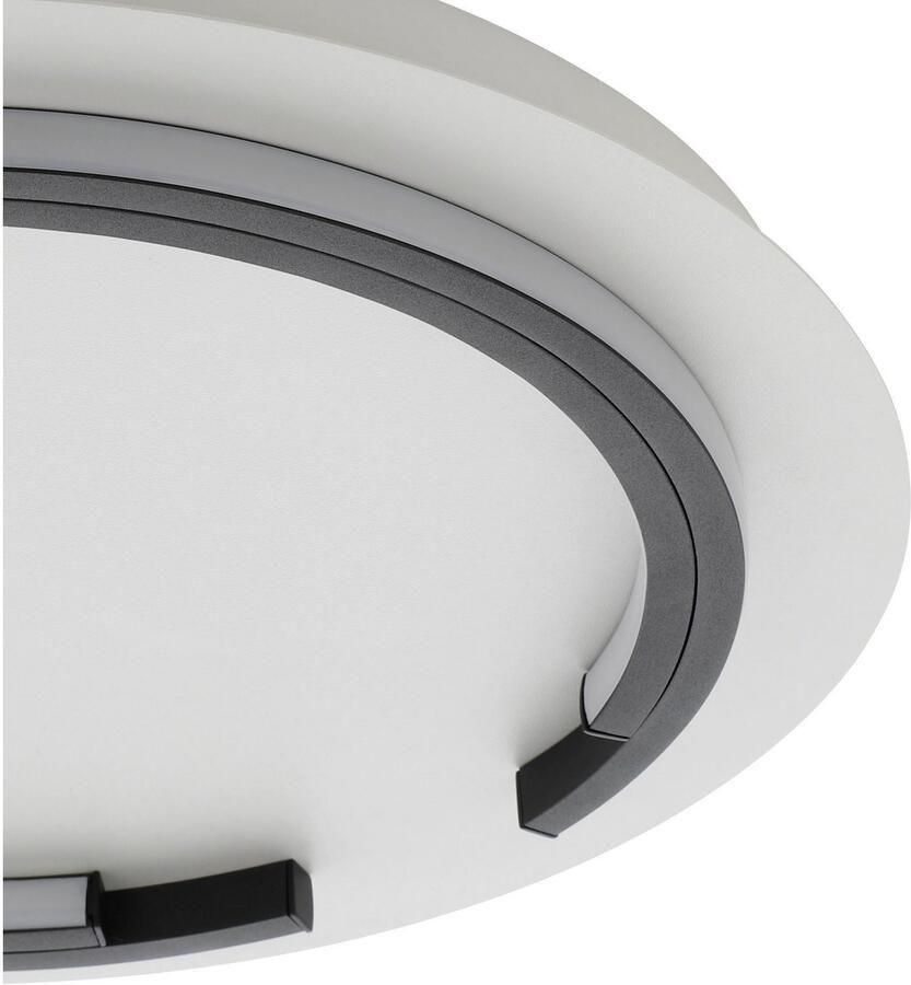 EGLO Plafondlamp ZAMPOTE Plafondlamp in wit en zwart van alu staal 25W warmwit (1 stuk)