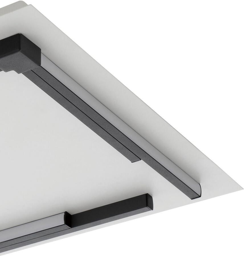 EGLO Plafondlamp ZAMPOTE Plafondlamp in wit en zwart van alu staal 25W warmwit (1 stuk)