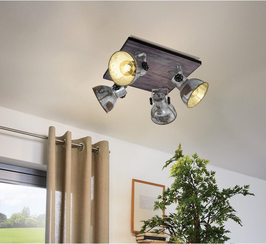 EGLO  Barnstaple - wandlamp  - E27 - bruin-patina zwart oud-zink-look