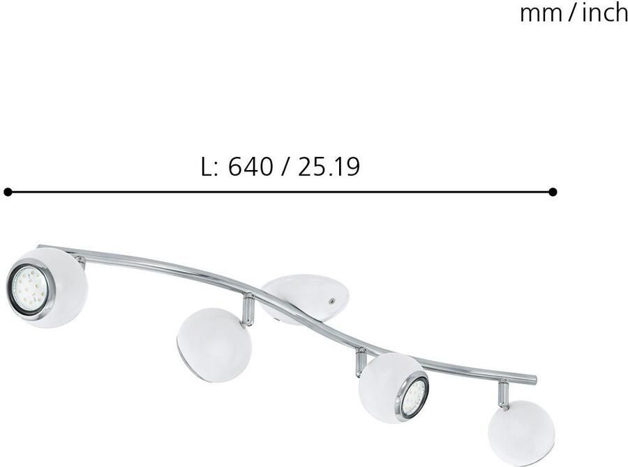 EGLO Plafondspot BIMEDA Plafondspot GU10 IP20 staal plafondlamp woonkamerlamp