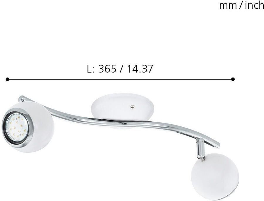 EGLO Plafondspot BIMEDA Plafondspot GU10 IP20 staal plafondlamp woonkamerlamp