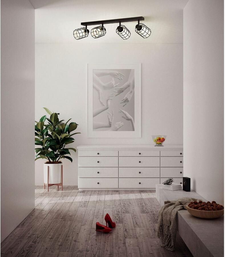 EGLO Plafondspot CONSACA Deckenspot in zwart van staal excl. E27 40W (1 stuk)