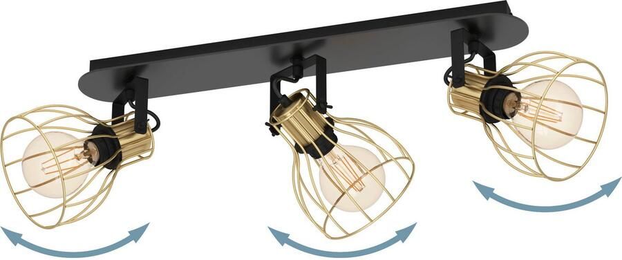 EGLO Plafondspot SAMBATELLO Plafondspot van staal hout excl. E27 40W (1 stuk)