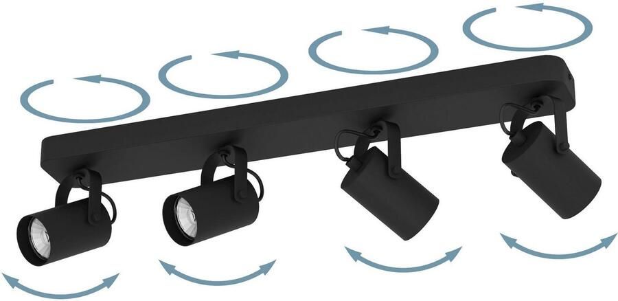 EGLO Plafondspot SOREGO Plafondspot staal GU10 IP20 woonkamerlamp lamp (1 stuk)