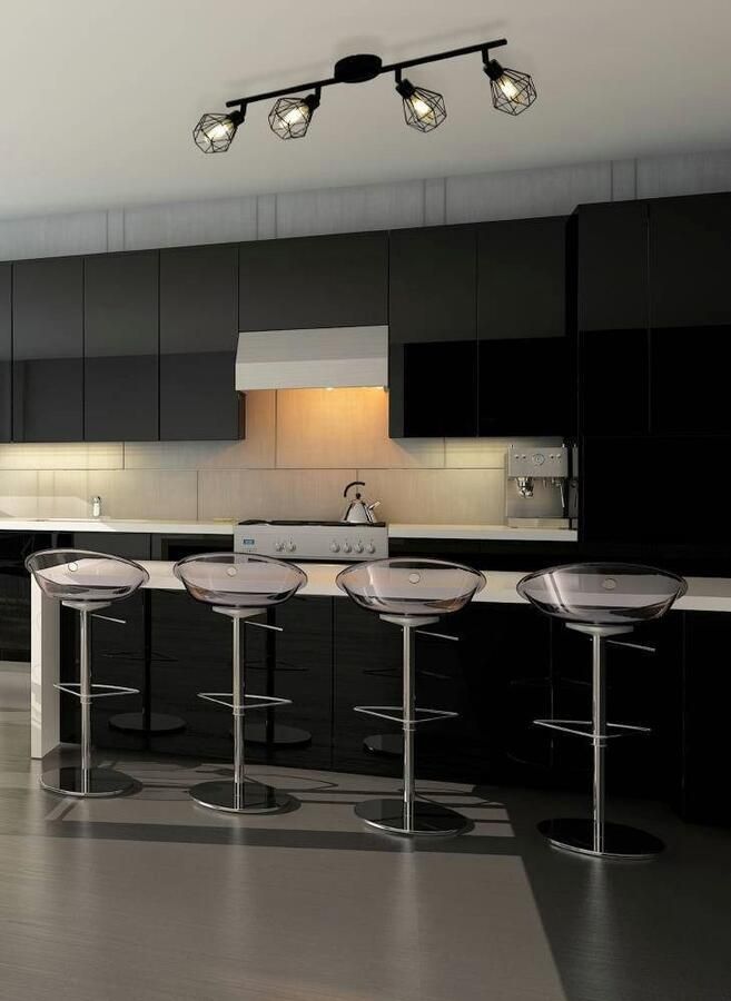 EGLO Plafondspot ZAPATA 1 Plafondlamp plafondspot van staal zwart glas: amber fitting: G9 (1 stuk)