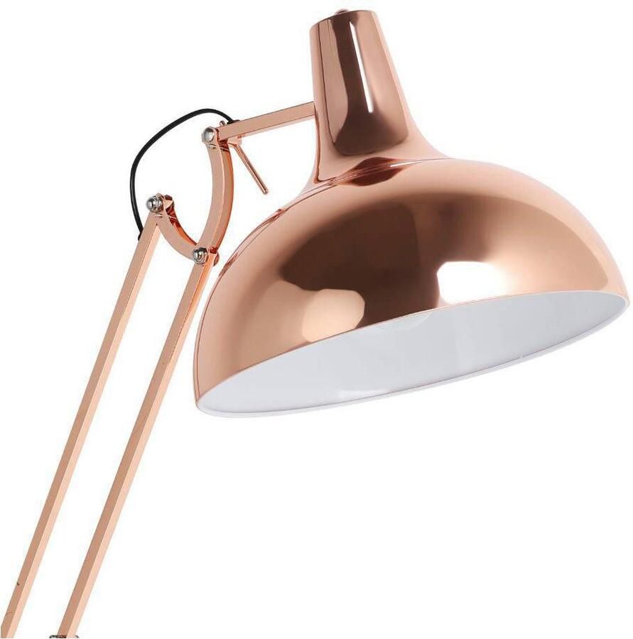 EGLO Staande lamp BORGILLIO Vloerlamp industrieel staal in koper E27 incl. voetknop (1 stuk)