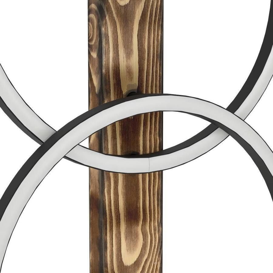 EGLO Staande lamp BOYAL Vloerlamp gebrandhout zwart metaal vloerlamp 150 cm (1 stuk)