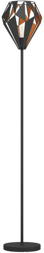 EGLO Staande lamp CARLTON 1 Staande lamp IP20 E27 staal vintage woonkamerlamp lamp (1 stuk) - Foto 3