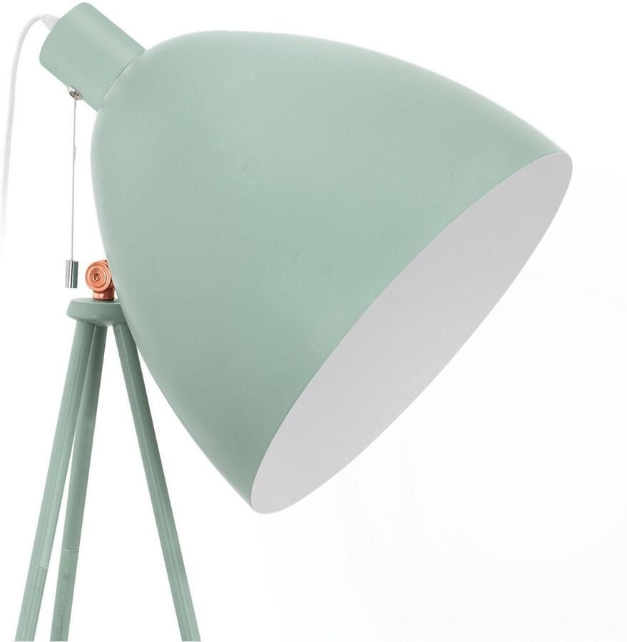 EGLO Staande lamp Dundee Vintage vloerlamp staande lamp staal mintgroen E27 trek-schakelaar
