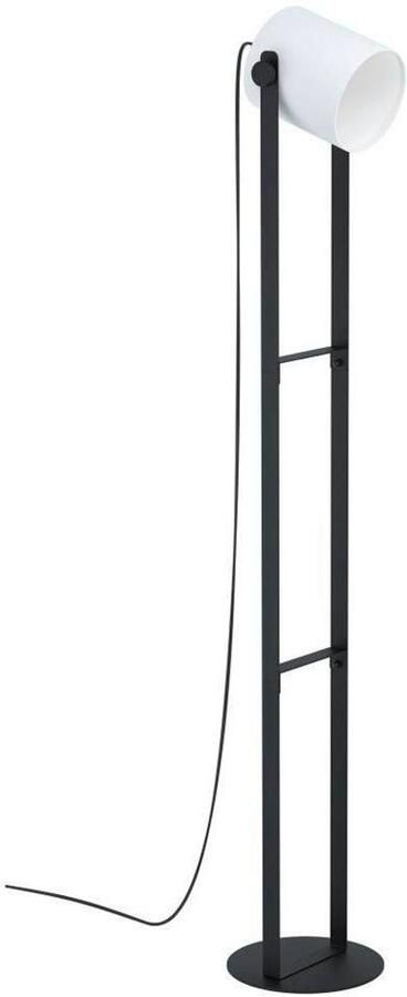EGLO Staande lamp HORNWOOD 1 zwart l23 x h140 x b23 cm staande lamp lampenkap draaibaar (1 stuk)