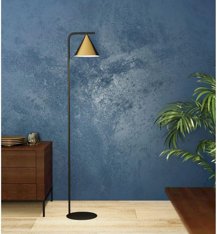 EGLO Staande lamp NARICES Vloerlamp in zwart van staal excl. E27 1X40W (1 stuk)