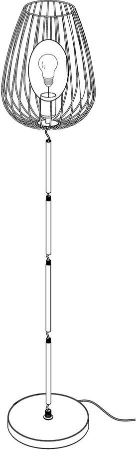 EGLO Staande lamp NEWTOWN vloerlamp zwart staal E27 schakelaar Eenvoudig vintage retro woonkamer slaapkamer 159 5x27 5x23cm - Foto 2