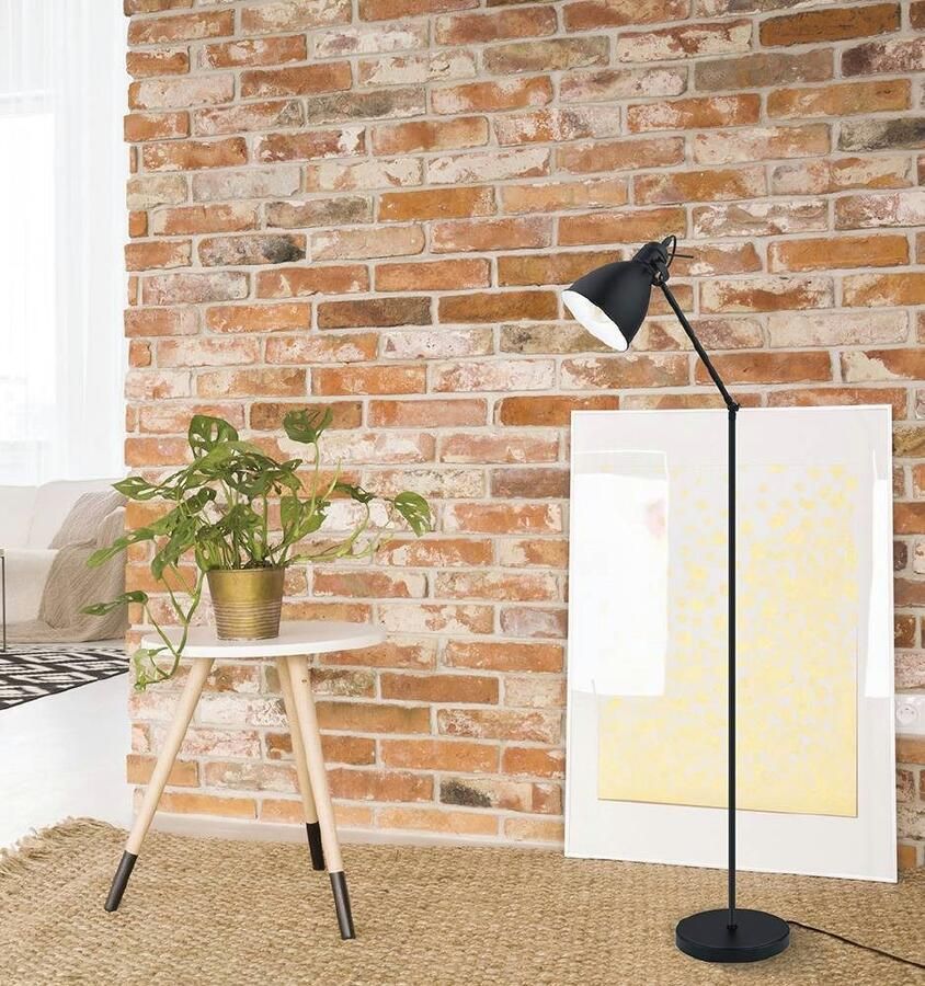 EGLO Staande lamp PRIDDY vloerlamp staande lamp staal zwart E27 industrieel