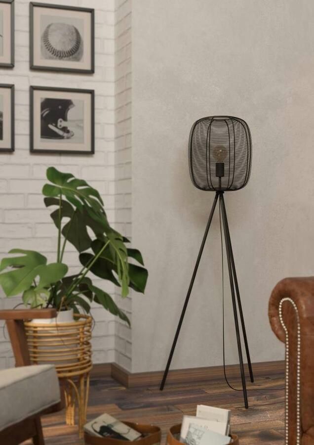 EGLO Staande lamp RINROE Staande lamp staal E27 IP20 woonkamerlamp hal lamp (1 stuk)