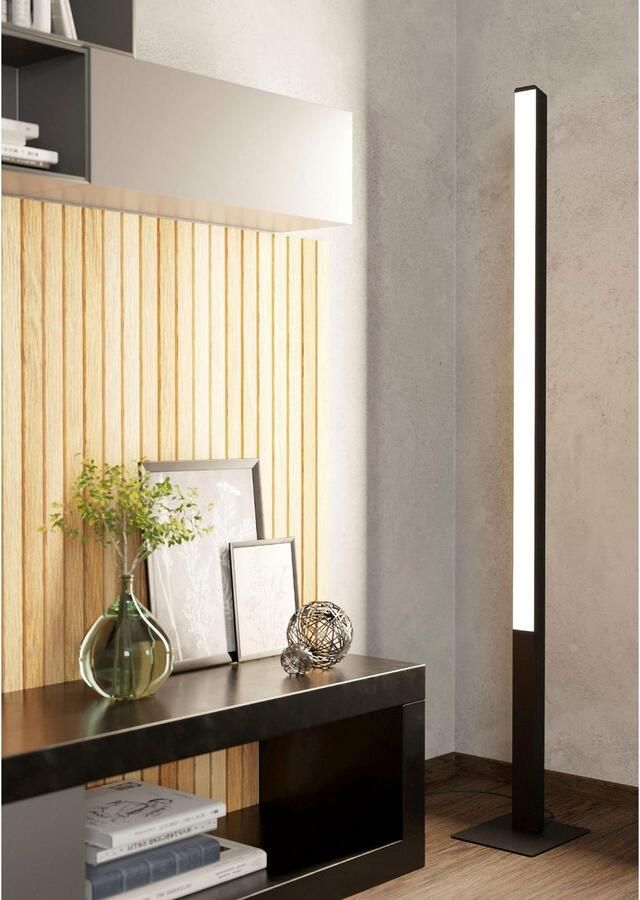 EGLO Staande lamp SIMOLARIS-Z vloerlamp zwart ZigBee 3.0 disco-modus Timer app spraakbesturing Alexa 5 5x5 5x161 5cm excl. afstandsbediening (1 stuk) - Foto 6