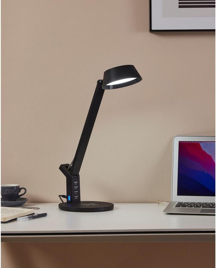 EGLO Tafellamp BANDERALO Bureaulamp draadloze laadfunctie Tafellamp 4 8W warmwit koudwit inductielaadvlak CCT (1 stuk)