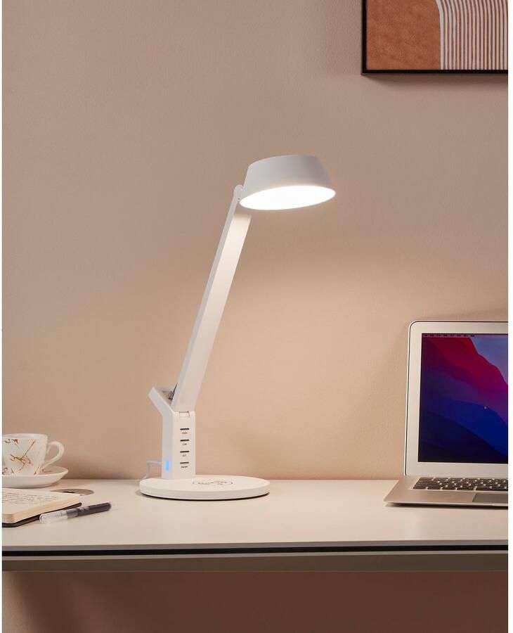 EGLO Tafellamp BANDERALO Bureaulamp draadloze laadfunctie Tafellamp 4 8W warmwit koudwit inductielaadvlak CCT (1 stuk)