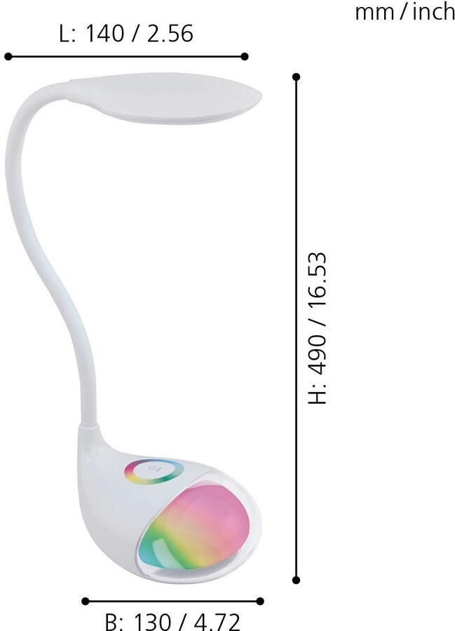 EGLO Tafellamp CABADO 1 Tafellamp kunststof bureaulamp lamp (1 stuk)