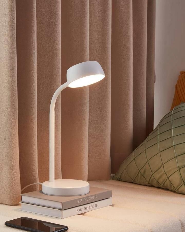 EGLO Tafellamp CABALES Tafellamp Nachtkastlamp Kunststof modern warmwit H:31xD:14cm (1 stuk)