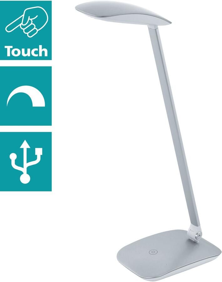 EGLO Tafellamp CAJERO Tafellamp L15 x B10 x H50 cm zwart 4 8W incl.