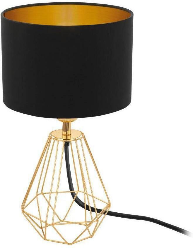 EGLO Tafellamp CARLTON 2 Nachtkastlamp vintage metaal stof draadgaas 30 5x16 5cm (1 stuk) - Foto 1