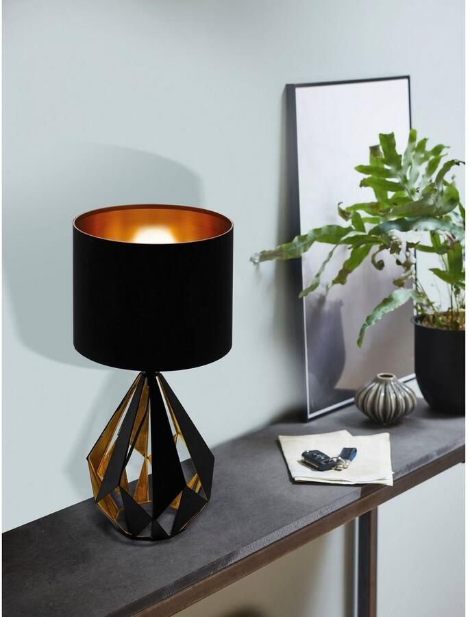 EGLO Tafellamp CARLTON 5 Vintage tafellamp nachtkastlamp E27 schakelaar