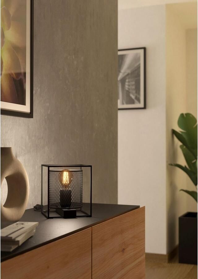 EGLO Tafellamp CATTERICK Tafel lamp in zwart van staal excl. E27 40W (1 stuk)