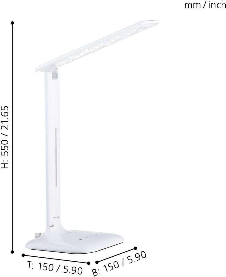 EGLO Caupo Tafellamp LED 32 cm Wit Dimbaar