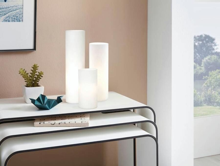 EGLO Tafellamp GEO tafellamp opaal-matte glas schakelaar aan de kabel minimalistisch