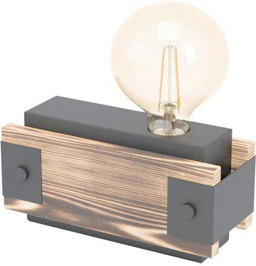 EGLO Tafellamp LAYHAM Tafellamp hout en staal E27 hanglamp lamp (1 stuk)