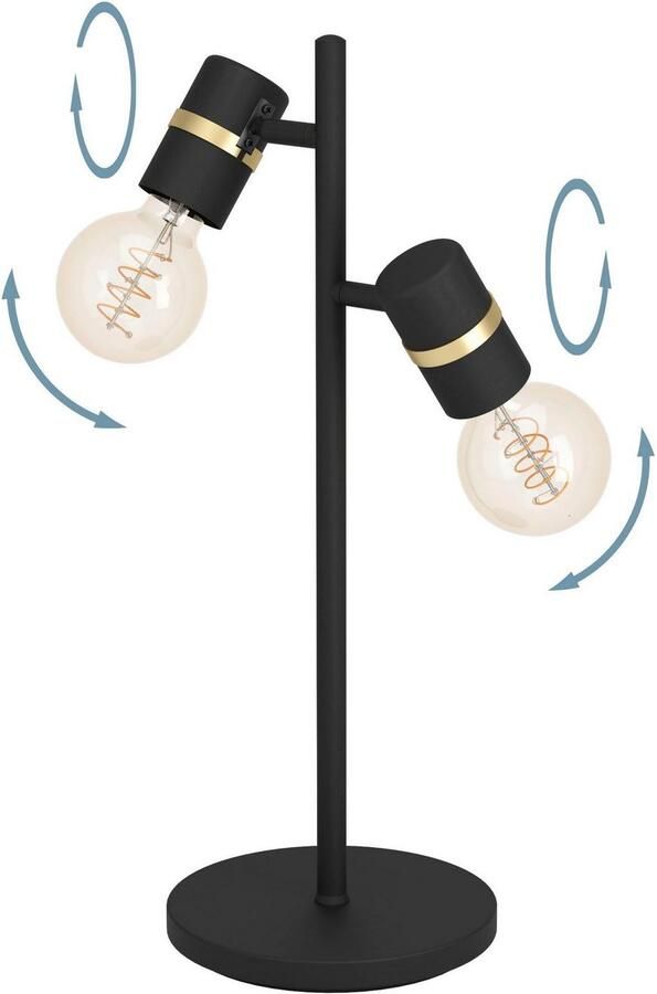 EGLO Tafellamp LURONE Tafellamp in zwart en messing van staal excl. E27 10W (1 stuk)