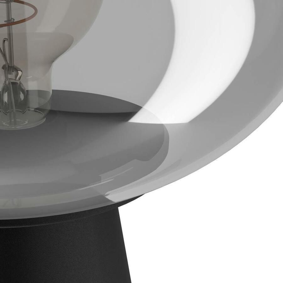 EGLO Tafellamp MADONNINA Tafellamp metaal in zwart glas in grijs-transparant E27 32 5 cm (1 stuk)
