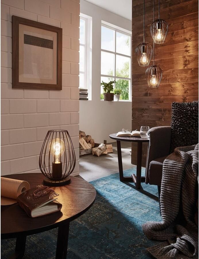 EGLO Tafellamp NEWTOWN tafellamp zwart staal E27 schakelaar nachttafellamp Eenvoudig modern vintage retro woonkamer slaapkamer 23x16x12cm - Foto 7