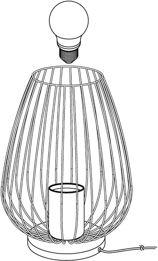 EGLO Tafellamp NEWTOWN tafellamp zwart staal E27 schakelaar nachttafellamp Eenvoudig modern vintage retro woonkamer slaapkamer 23x16x12cm - Foto 6